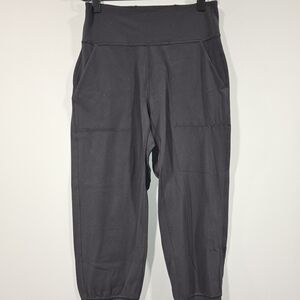Lululemon Align High Rise Crop Joggers Women's Size 6 Black Excellent EUC C